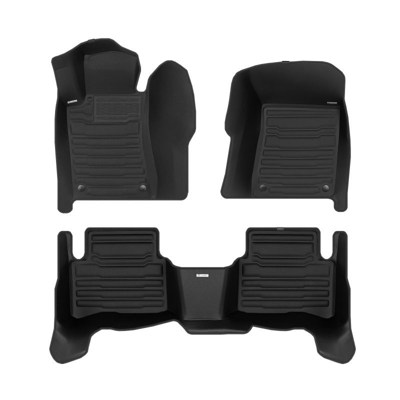 A set of black TuxMat car floor mats for Mercedes-Benz E-Class models.