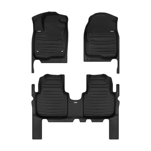 A set of black TuxMat car floor mats for Honda CR-V models.