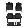 A set of black TuxMat car floor mats for Mitsubishi Outlander models.