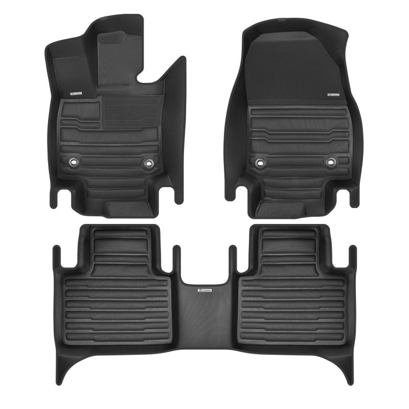 A set of black TuxMat car floor mats for Lexus RX models.