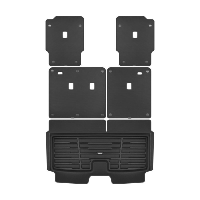 A set of black TuxMat trunk mats for Honda Pilot models.