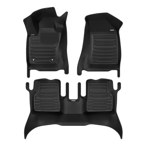 A set of black TuxMat car floor mats for Alfa Romeo Tonale models.