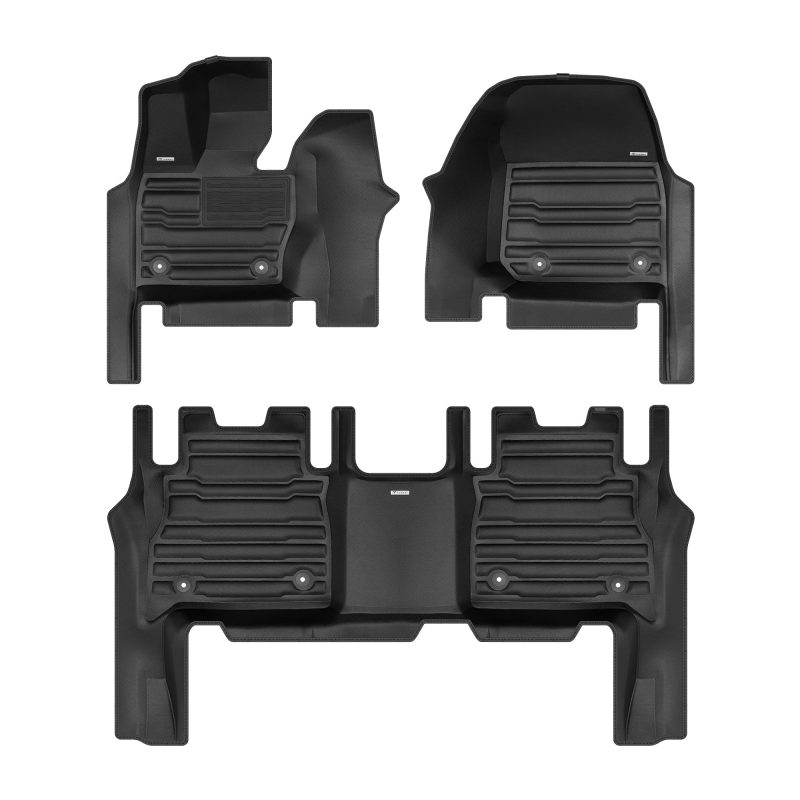 A set of black TuxMat car floor mats for Land Rover Range Rover models.