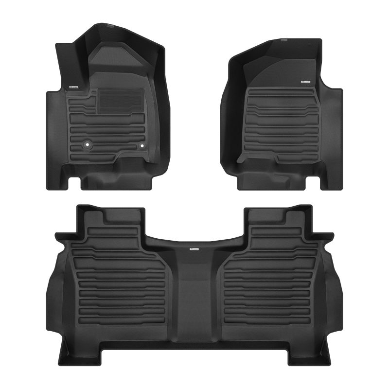 A set of black TuxMat car floor mats for GMC Sierra 1500 models.