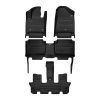 A set of black TuxMat car floor mats for Hyundai Santa Fe models.