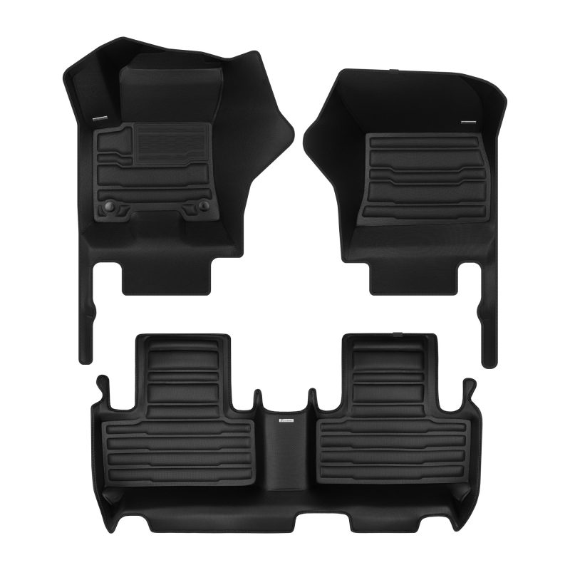 A set of black TuxMat car floor mats for Mercedes-Benz EQB models.