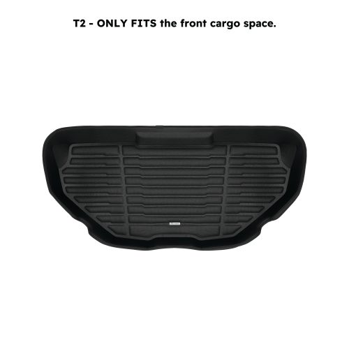 A set of black TuxMat trunk mats for Rivian R1T models.