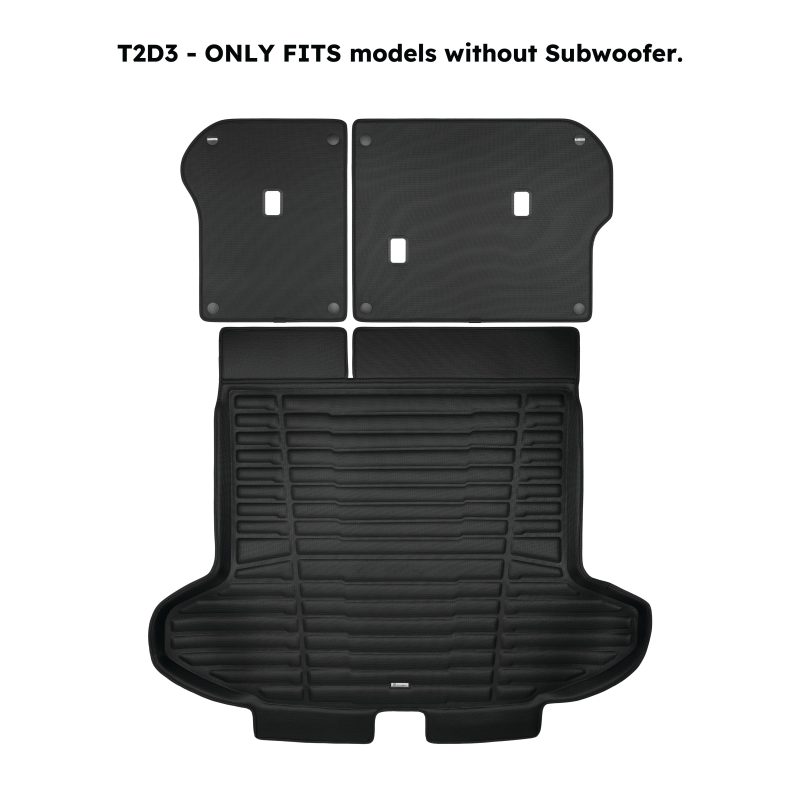 A set of black TuxMat trunk mats for Kia Sportage models.