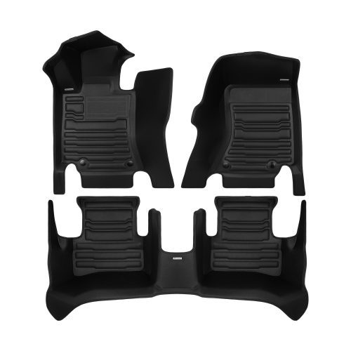 A set of black TuxMat car floor mats for Mercedes-Benz E-Class models.