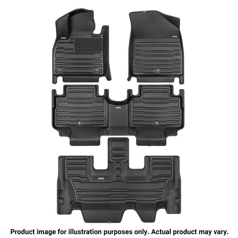 A set of black TuxMat car floor mats for Lexus TX models.