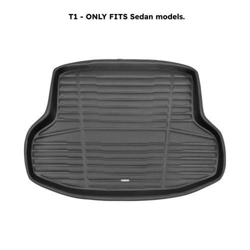 A set of black TuxMat trunk mats for Honda Civic models.