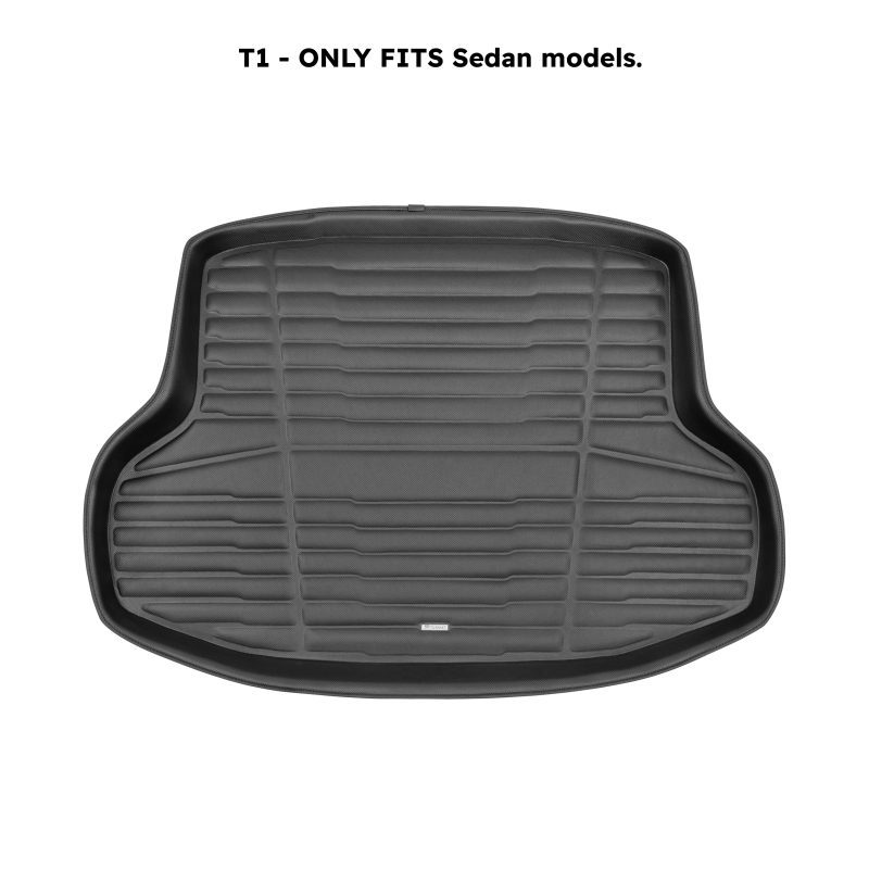 A set of black TuxMat trunk mats for Honda Civic models.