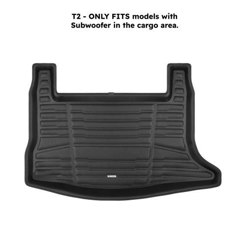 A set of black TuxMat trunk mats for Nissan Leaf models.