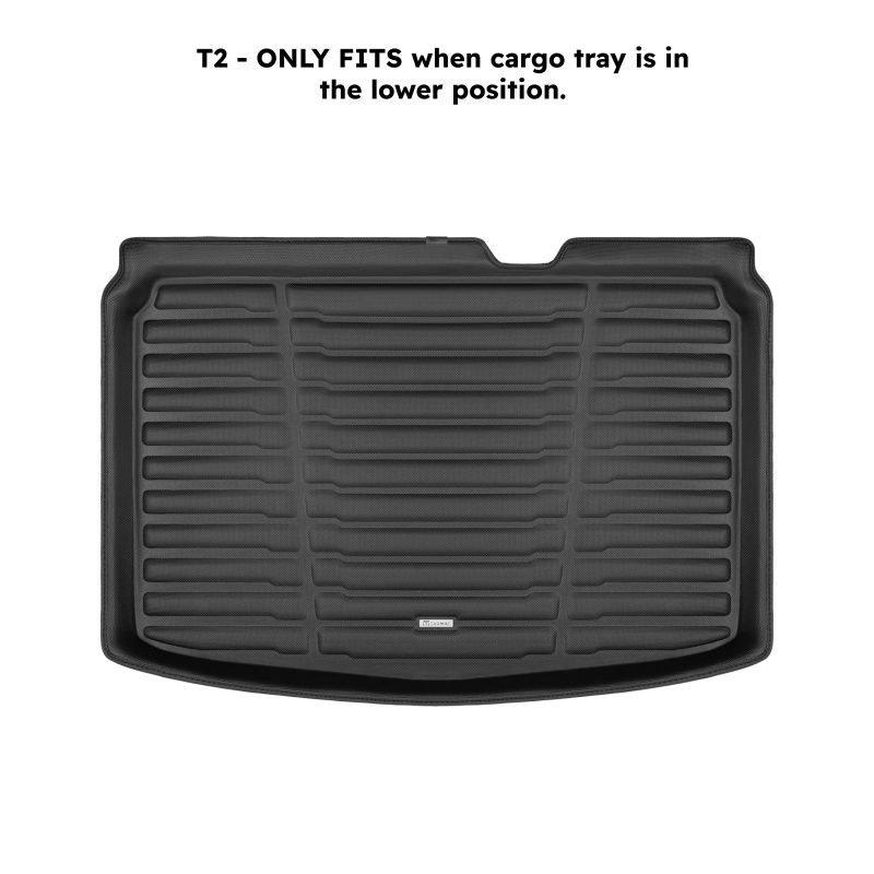 A set of black TuxMat trunk mats for Kia Soul models.