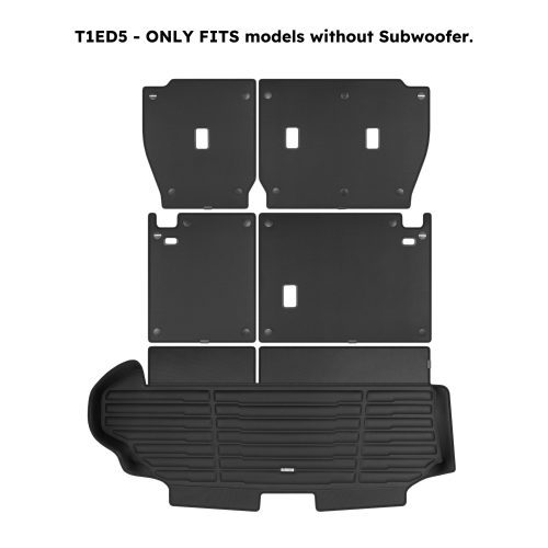 A set of black TuxMat trunk mats for Toyota Highlander models.