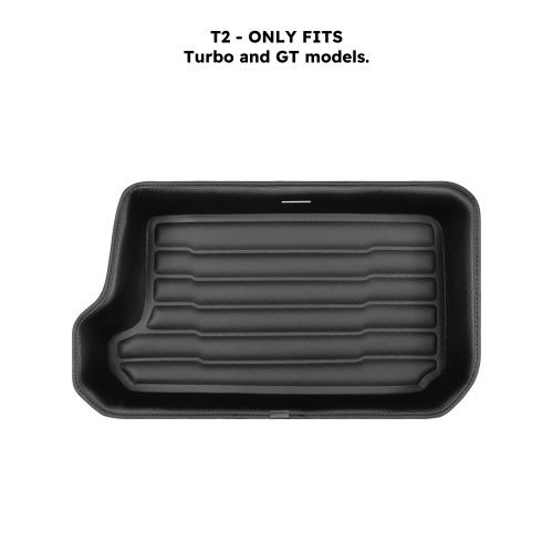 A set of black TuxMat trunk mats for Porsche 911 models.