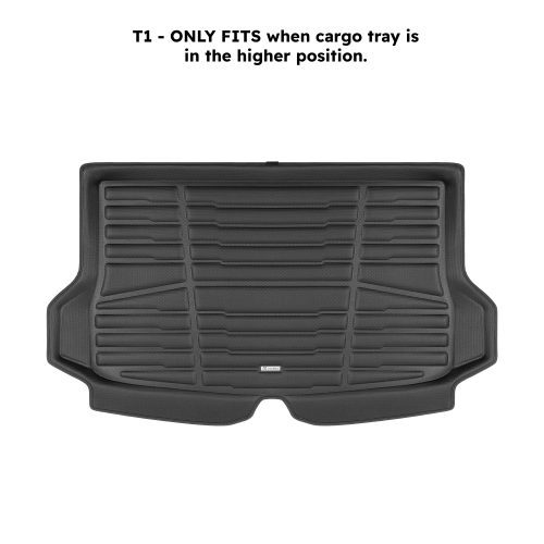 A set of black TuxMat trunk mats for Chevrolet Bolt EUV models.