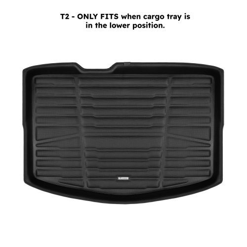 A set of black TuxMat trunk mats for Chevrolet Bolt EUV models.